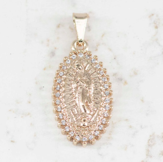 Dije guadalupe borde circones chispas