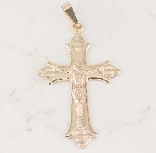 Dije crucifijo puntas talladas