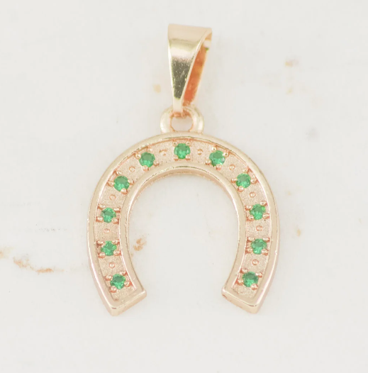 Dije herradura circones esmeralda