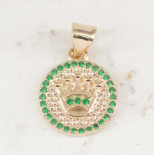 Dije rolex circones esmeraldas