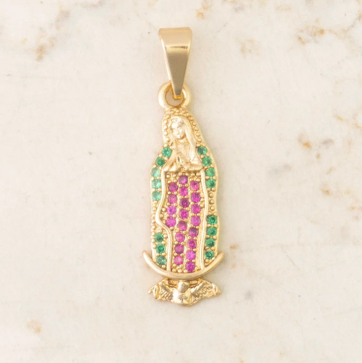 Dije guadalupe circonias colores